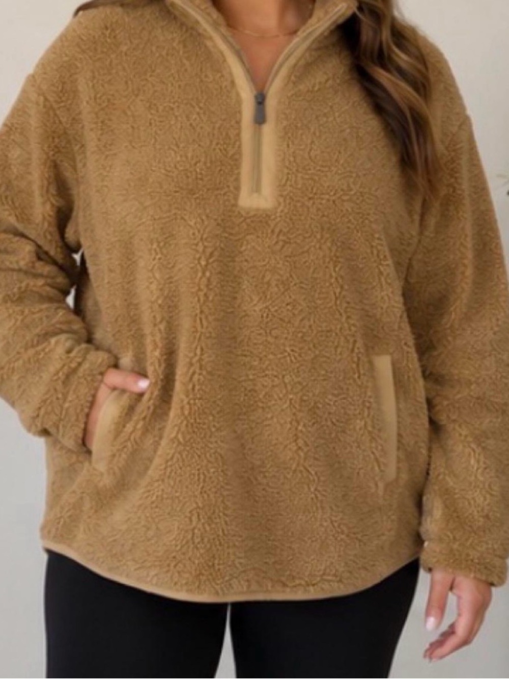Jockey Camel Sherpa Quarter-Zip Pullover